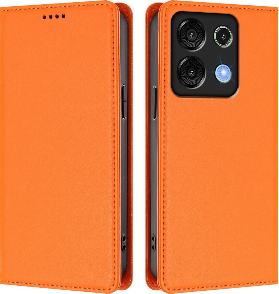 Handyhülle für Umidigi G9 5G, Kunstleder Klapphülle Stoßfeste Magnetische Hülle mit Ständer Orange