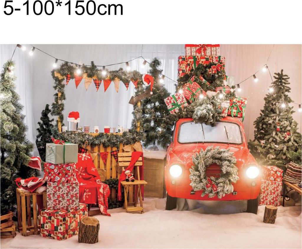 Weihnachten No-Falten-Stoff-Kulissen waschbarer Foto Studio Hintergrund Bildschirm Party Dekor Dekor-5 ,Größen:100*150cm