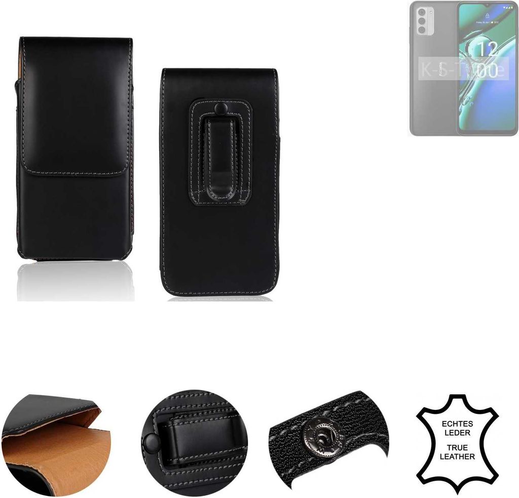 K-S-Trade Holster Gürteltasche Handy Hülle Schutzhülle kompatibel mit Nokia G42 Handyhülle Leder schwarz, 1x
