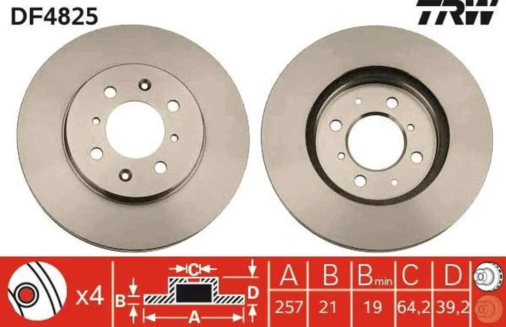 Disque de frein avant haute qualité pour Honda Jazz et City DF4825