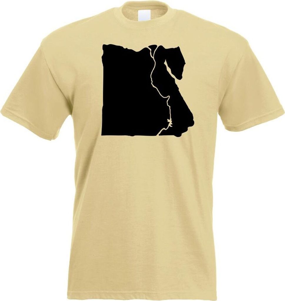 Kiwistar - T-Shirt - Khaki - Ägypten Umriss Kontur Herren Funshirt Bedruckt Design Sprüche Spruch Motive - mit Motiv Bedruckt - Funshirt Design -...