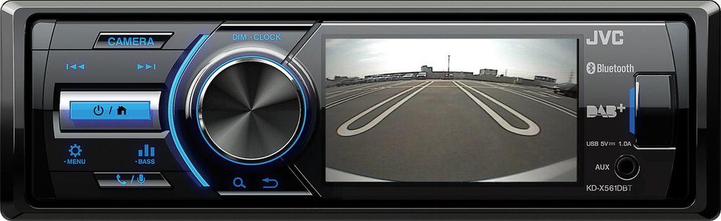 JVC KD-X561DBT, Schwarz, Blau, 1 DIN, 180 W, 16 W, AAC, Produktbild 