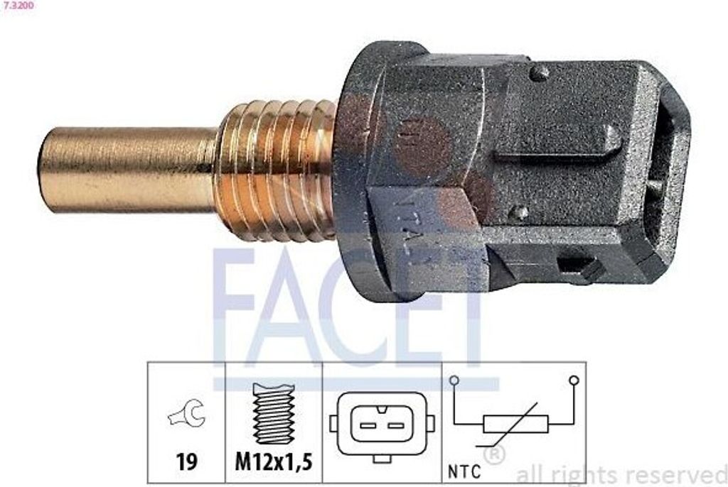 FACET 7.3200 Kühlmitteltemperatursensor für LAND ROVER Defender SUV (L316) für SAAB 900 I Combi Coupe