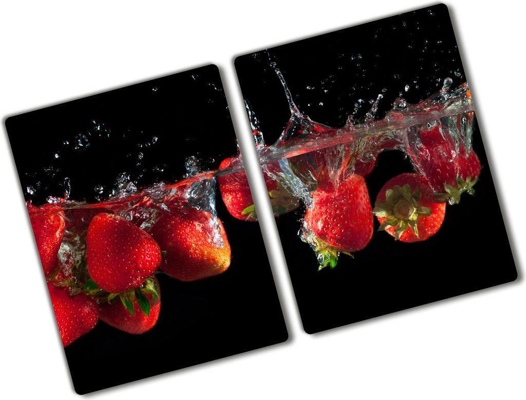 Tulup Glas Herdabdeckplatte - 2x40x52 cm - Glaskeramikkochfeld-Abdeckung Spritzschutz Glasabdeckplatte Kochplattenabdeckung und Schneidebrett - Zwe...