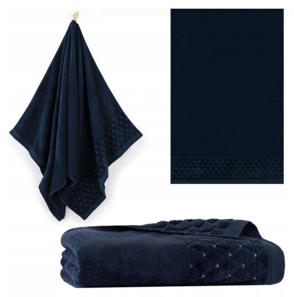 Handtuch - 100% Baumwolle - 500 g/m2 - 30x50 cm - Extra Saugfähig - Dunkelblau - hohe Grammatur - OSCAR