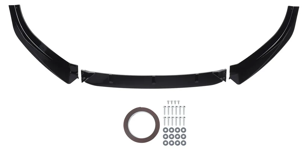 Lèvre de protection anti-collision noir brillant style sport 3 pièces