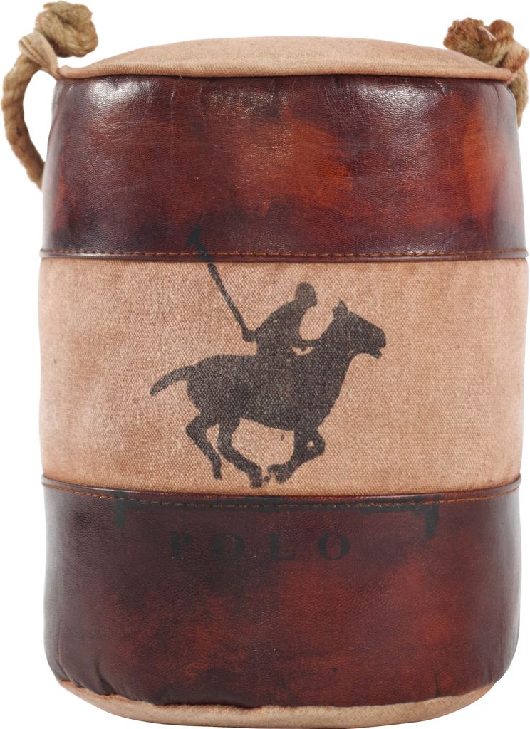 Kobolo Türstopper POLO mit Griff aus Canvas und Leder - ca 26x18 cm - Boden Stopper Stoßfänger Türpuffer Wandschutz Bodenstürstopper Tragegrif...