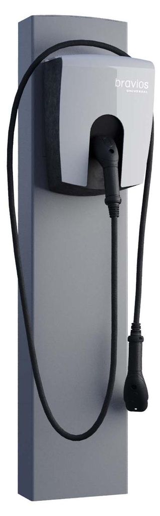 Universeller Wallbox Standfuß FlexiMount mit Bodenanker in Grau