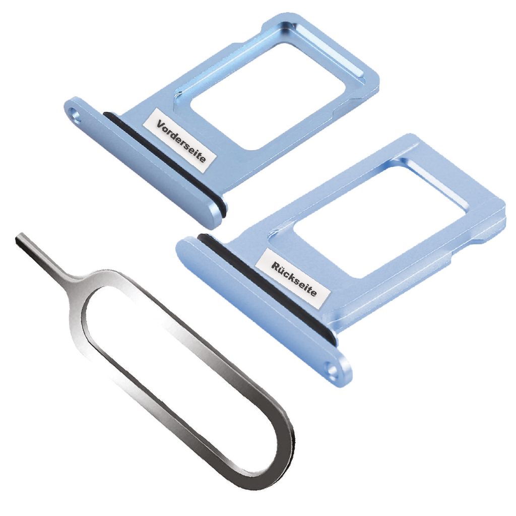 iPHONE XR SIM KARTEN HALTER TRAY ADAPTER FACH STECKER SLOT CARD NADEL BLAU