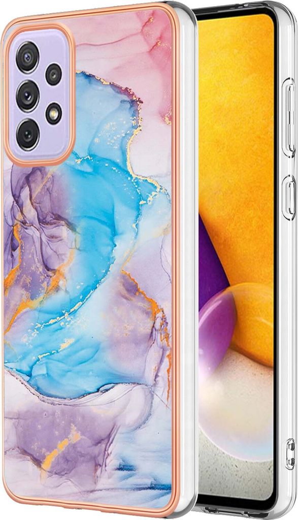 Galaxy A73 5G Hülle, Muster Handyhülle Anti-Shock Weich TPU Bumper Schutzhülle für Samsung Galaxy A73 5G Blau