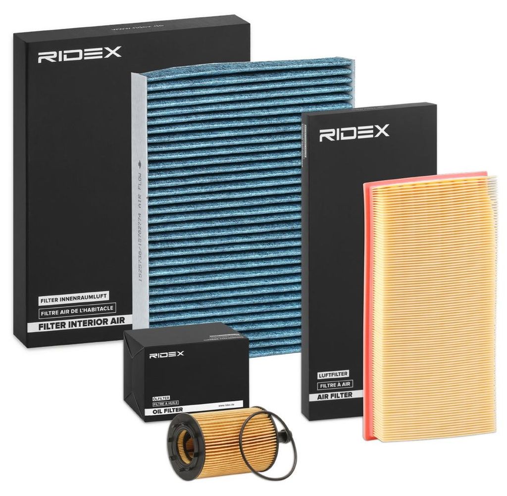 RIDEX Filterset Inspektionspaket Filtersatz für VW POLO (9N) Polo Schrägheck (6R1, 6C1) für SKODA ROOMSTER (5J) Fabia I Combi (6Y5) FABIA (6Y2)