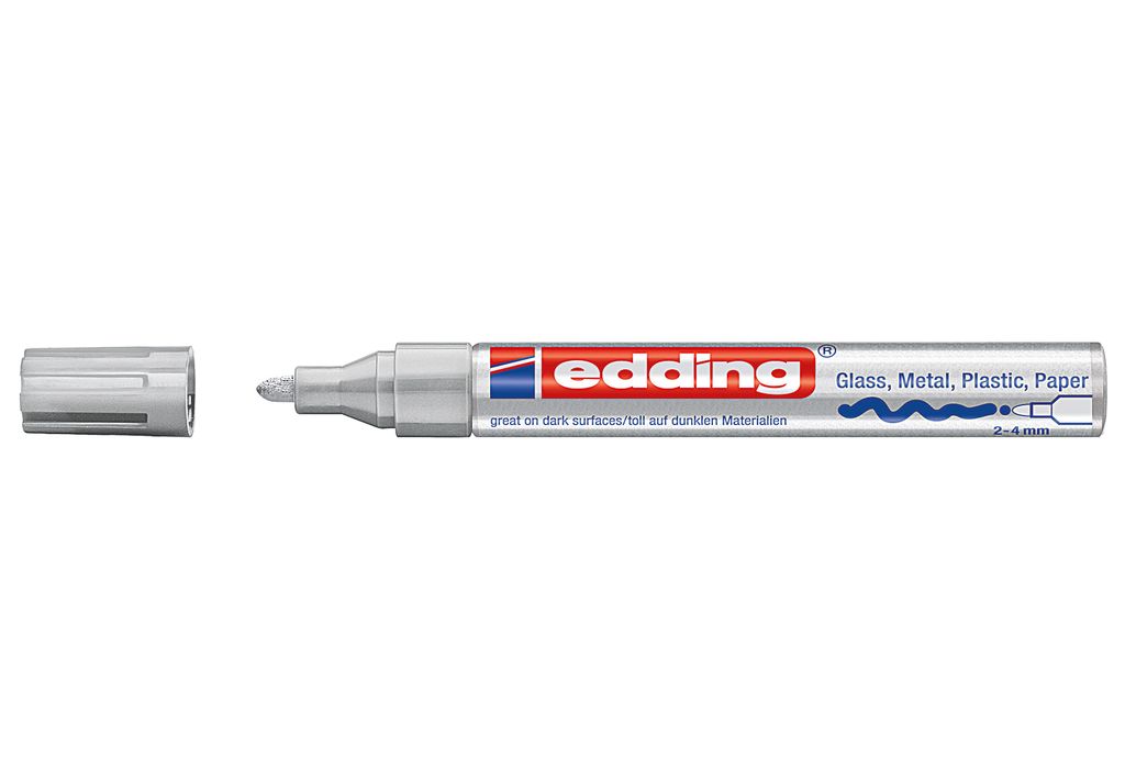 Edding 750, Stříbrná, Vícebarevný, 1 barva/barev, Kuličkový Obrázek produktu 