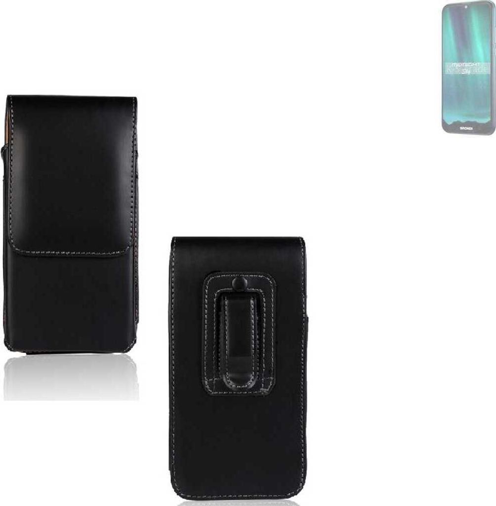 K-S-Trade Gürteltasche kompatibel mit Brondi Midnight Sky Schutz Hülle Handy Hülle mit Magnetverschluss Holster in schwarz