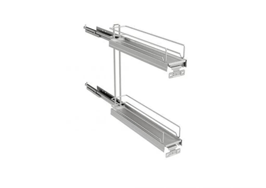 Organizer Cucina VS SUB Slim Argento: Eleganza Estraibile 2 Livelli