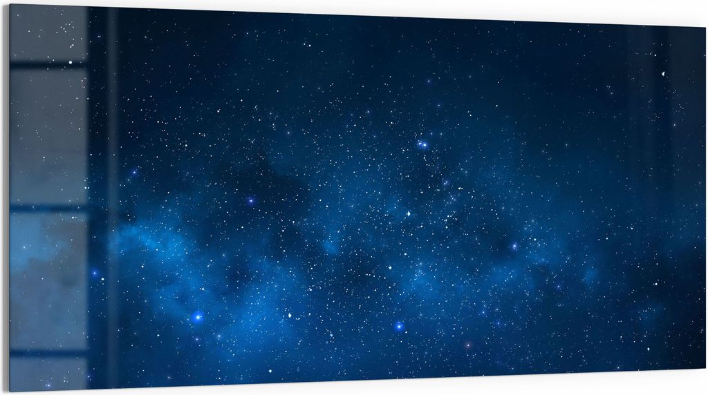 DEQORI Magnettafel Glas 100x50 cm 'Nächtlicher Sternenhimmel' beschreibbar Whiteboard