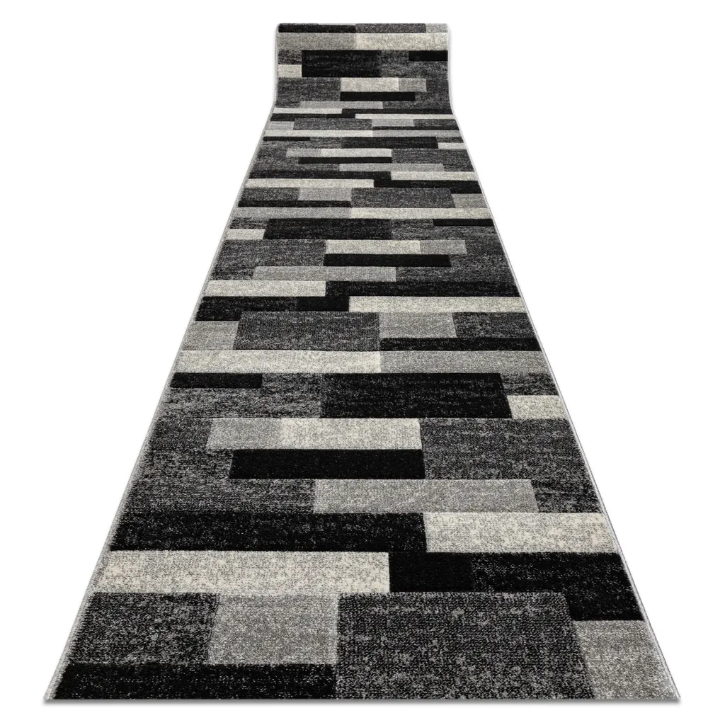 Tapis de course FEEL Gris 80x100 cm avec motifs géométriques modernes