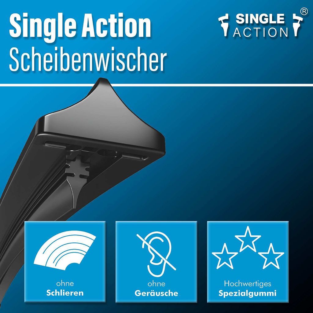 Single Action Scheibenwischer Set