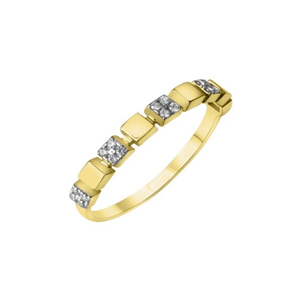 V Ring 375/- Gold mehrfarbig 058 (18,5) Zirkonia weiß 333370006-2