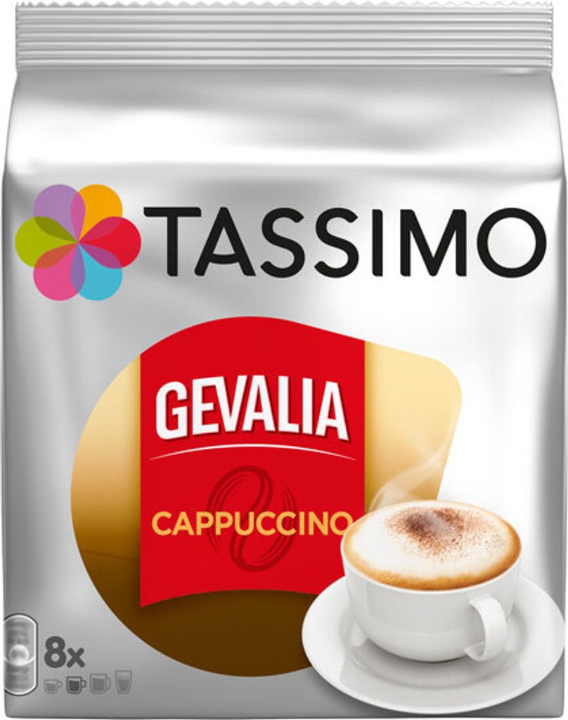 Tassimo Gevalia Cappuccino, 16 Kapseln, (8 Milch- + 8 Kaffeekapseln), =8 Getränke