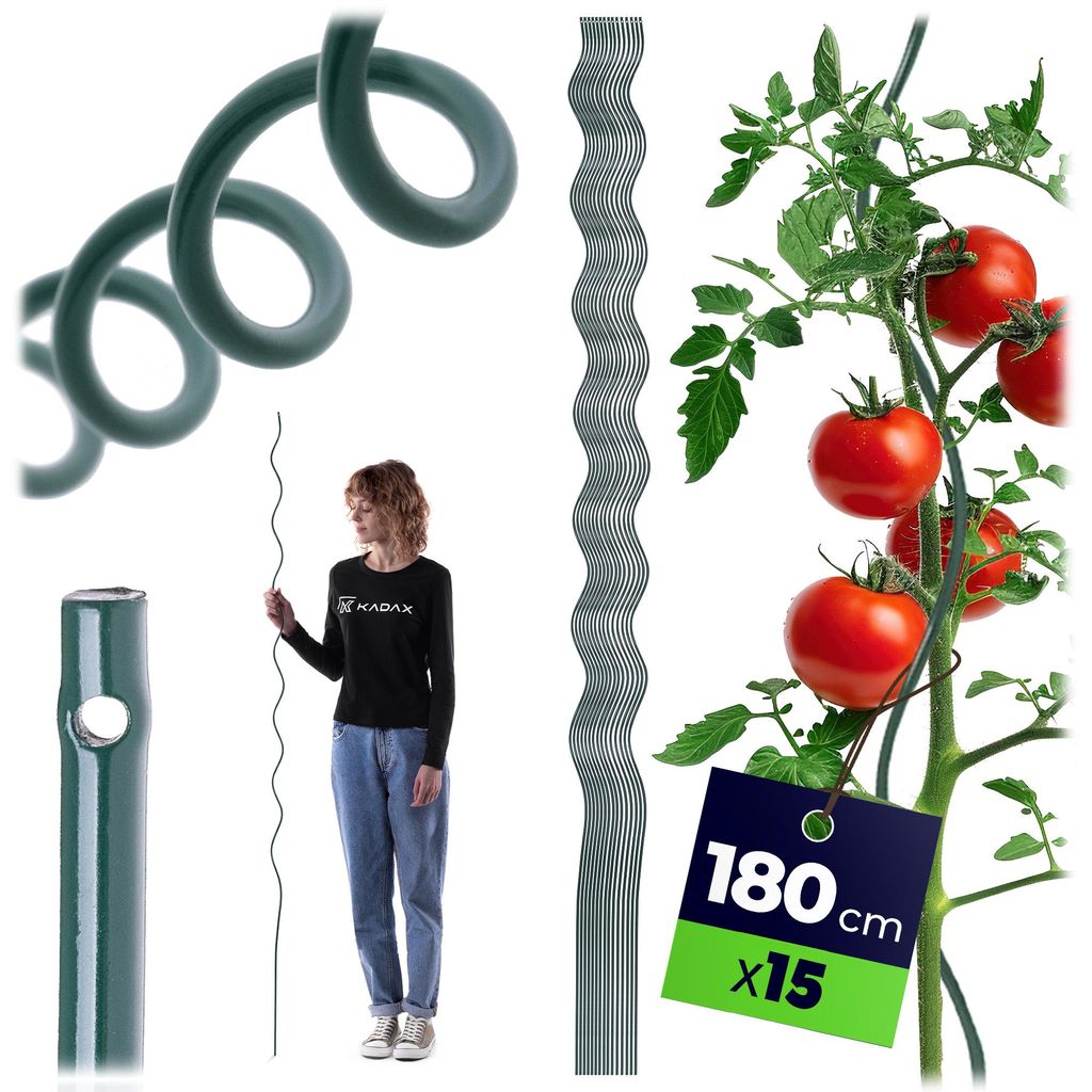 KADAX Tomatenspiralstäbe 180cm x 6mm, 15er Set, Spiralstäbe Produktbild 