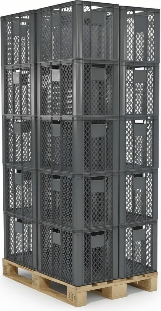 20 Stück Bäckerkisten / Brotkisten 600 x 400 x 410 mm in grau
