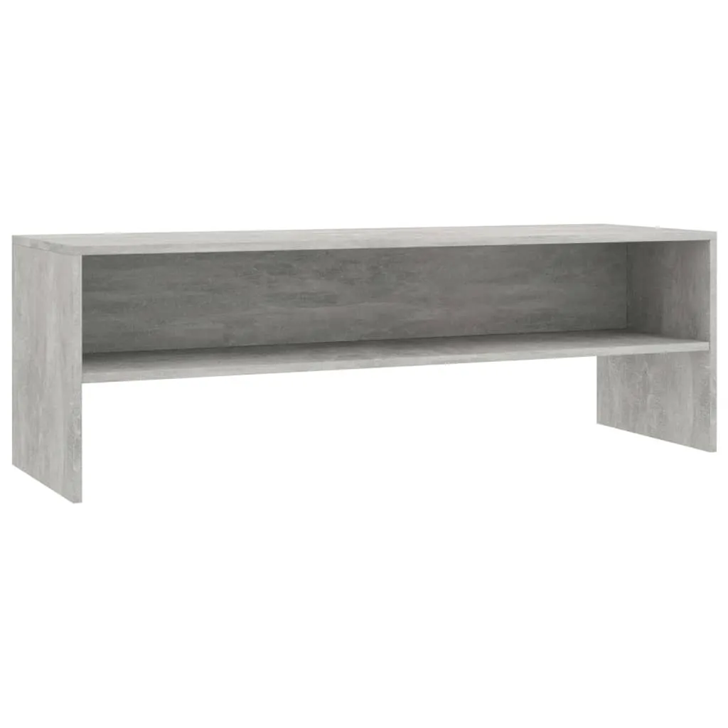 Meuble TV Salon 120 cm Gris Béton - Support Écran Plat et Console de Jeu