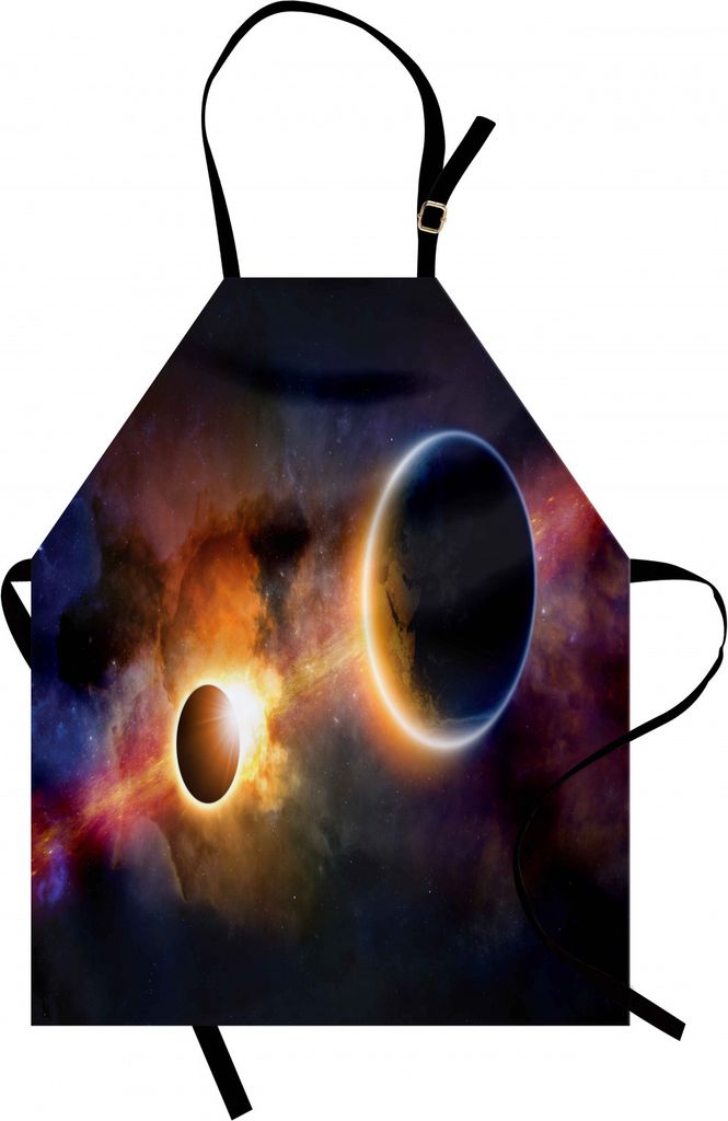 ABAKUHAUS Weltraum Kochschürze, Planet in der Milchstraße Dark Nebula Gas Cloud Celestial Sonnenfinsternis Galaxy Theme, Farbfest Höhenverstellb...