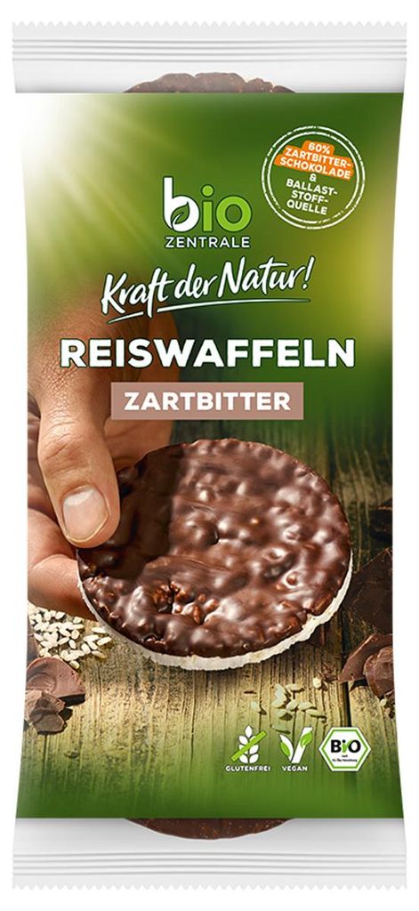 Tortine di riso al cioccolato fondentecroccanti, tenere e Immagine del prodotto 
