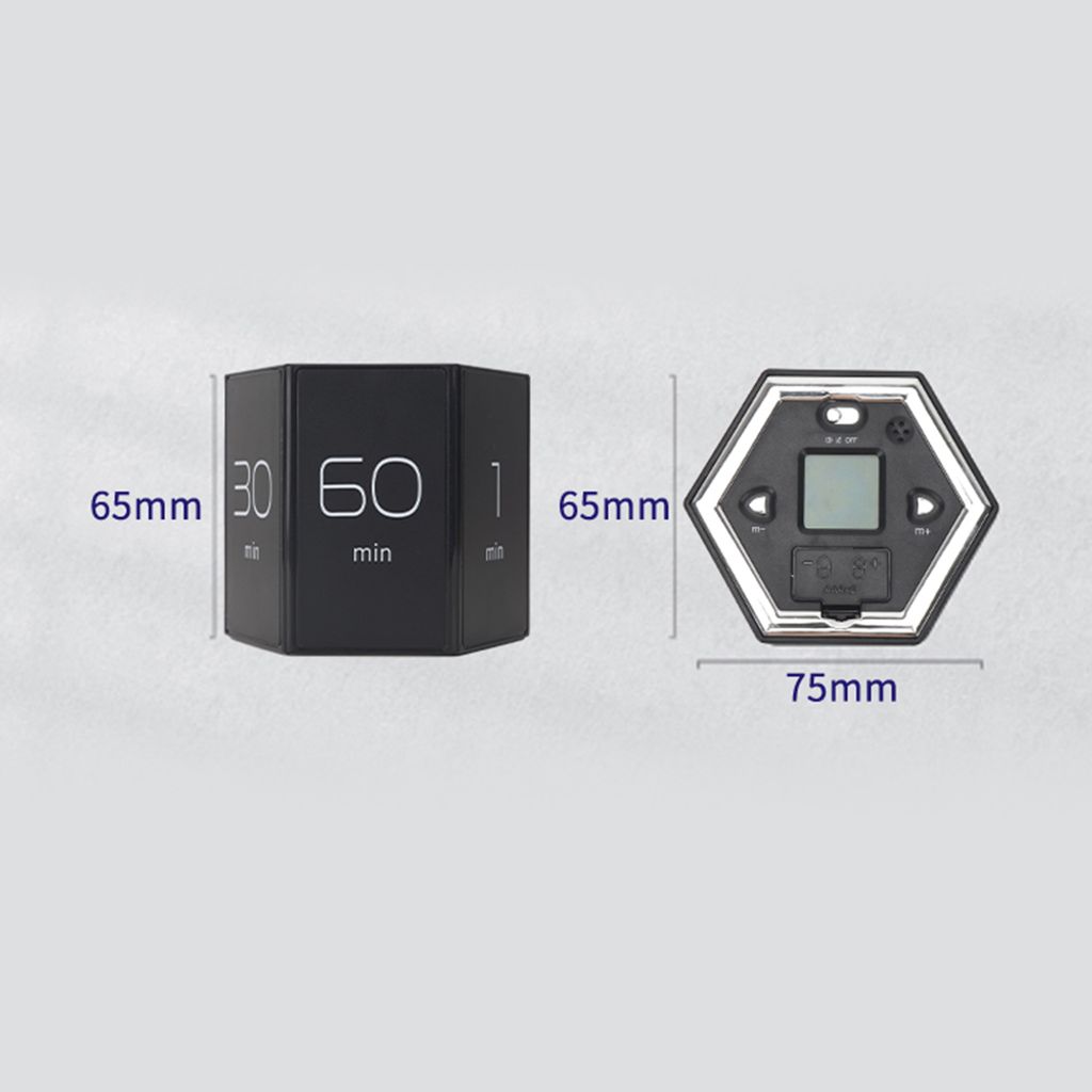 Multi-Hexagon Würfel Timer Schwerkraft Sensor Digital Timer mit LED-Bildschirm Sound Alarm Silent Operation 1/5/10/25/30/60 Minuten und Selbst-cus...