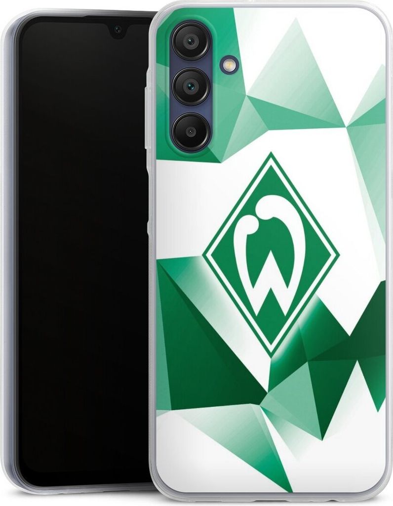 DeinDesign Slim Hülle für Samsung Galaxy A15 5G Silikon Case Ultra Dünn Handyhülle Offizielles Lizenzprodukt SV Werder Bremen Tarnmuster