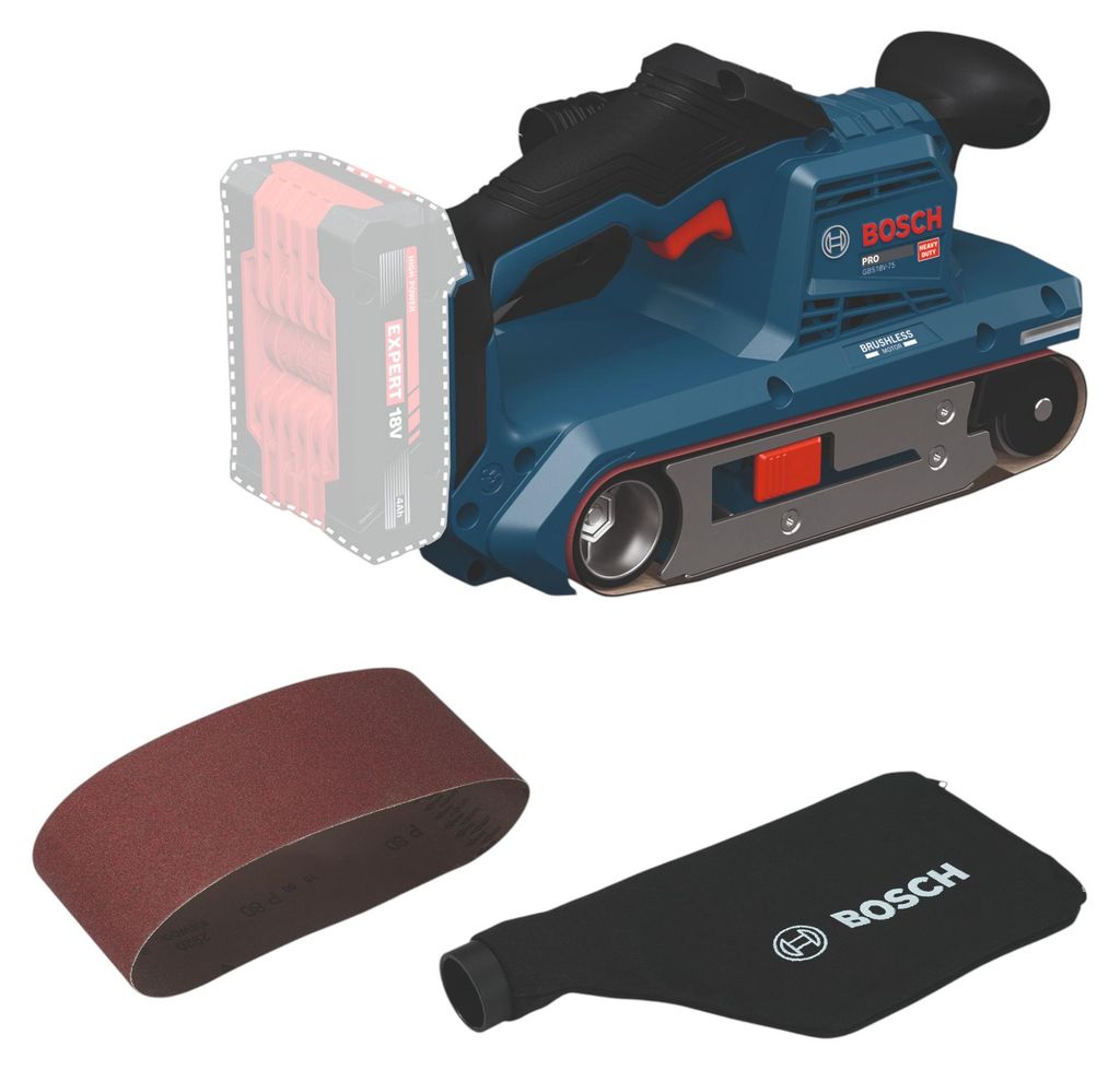 Levigatrice a nastro a batteria Bosch GBS 18V-75 18 V 76 x Immagine del prodotto 