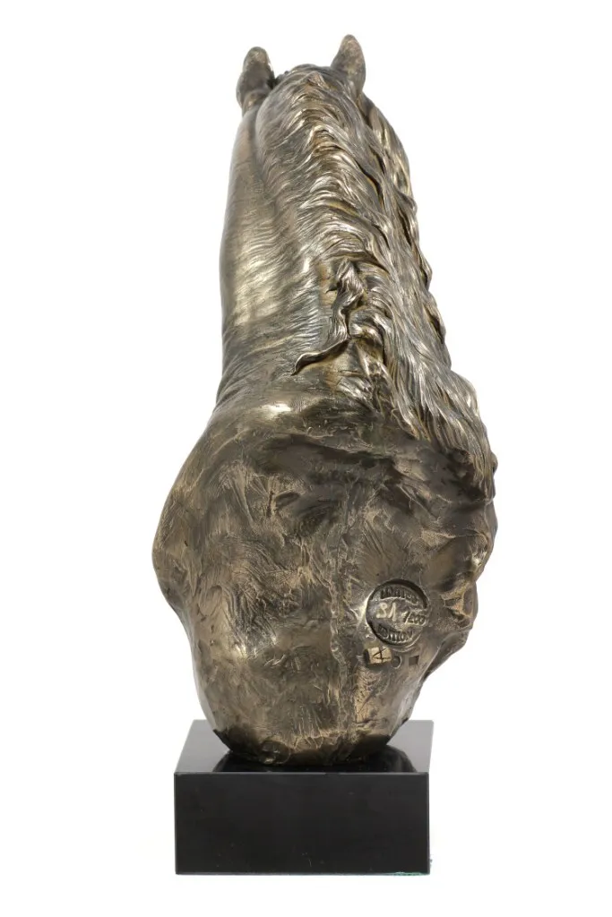 Statue Cheval Frison pour Bureau et Salon : Buste Grand Format