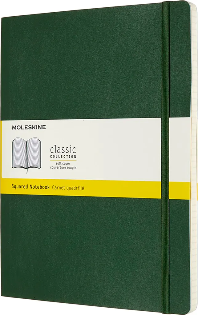 Cahier de Notes Quadrillé Moleskine Souple Format XL Coloris Myrte