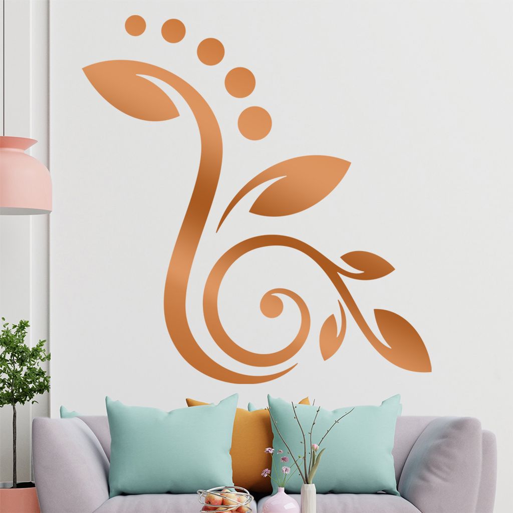 Blüte - Linien Punkte Wandtattoo in 6 Größen - Wandaufkleber Wall Sticker - Dekoration, Küche, Wohnzimmer, Schlafzimmer, Badezimmer