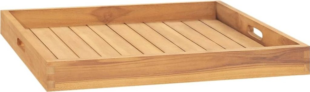 Serviertablett 60x60 cm Massivholz Teak