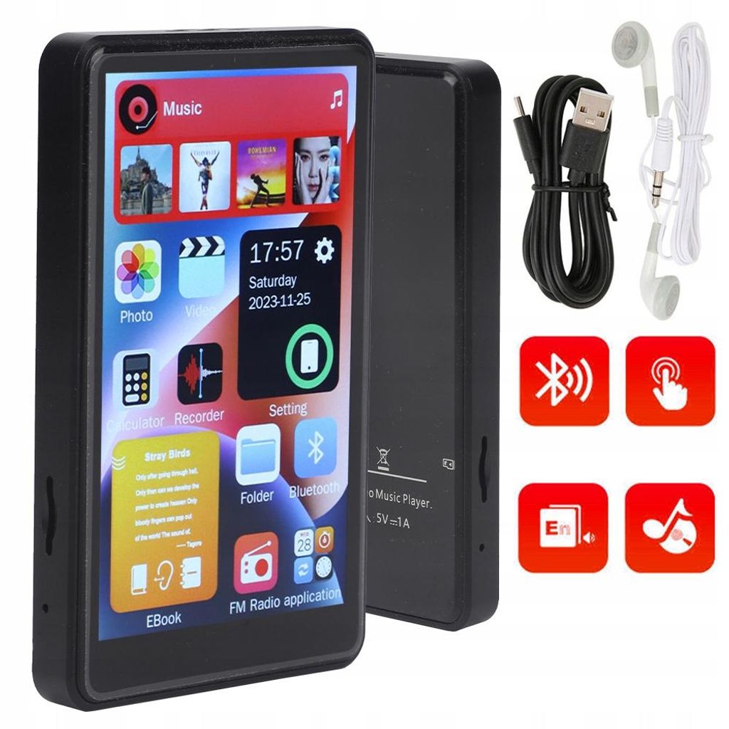 MP3-Player, MP4-Player, Musik-Player, 4-Zoll-Touchscreen, Produktbild 