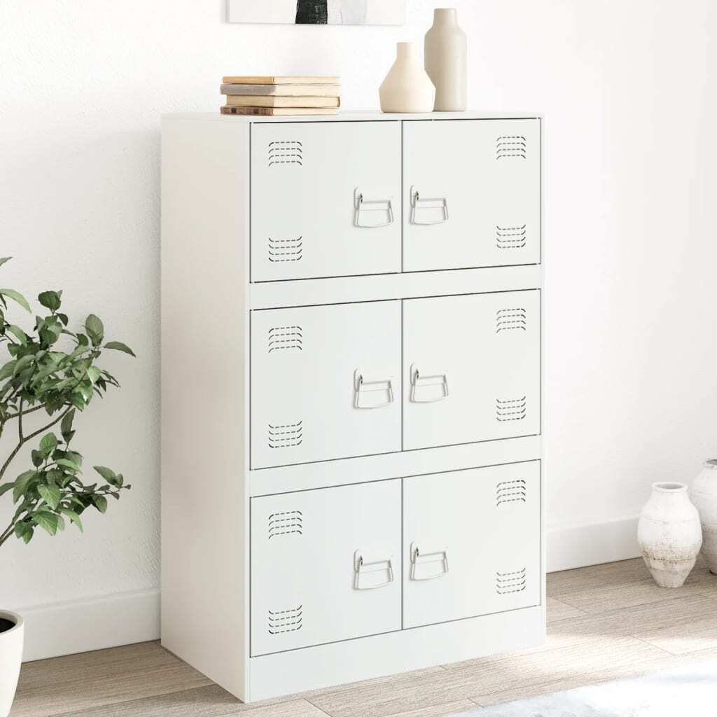 Maison Exclusive - Sideboard Weiß 67x39x107 cm Stahl