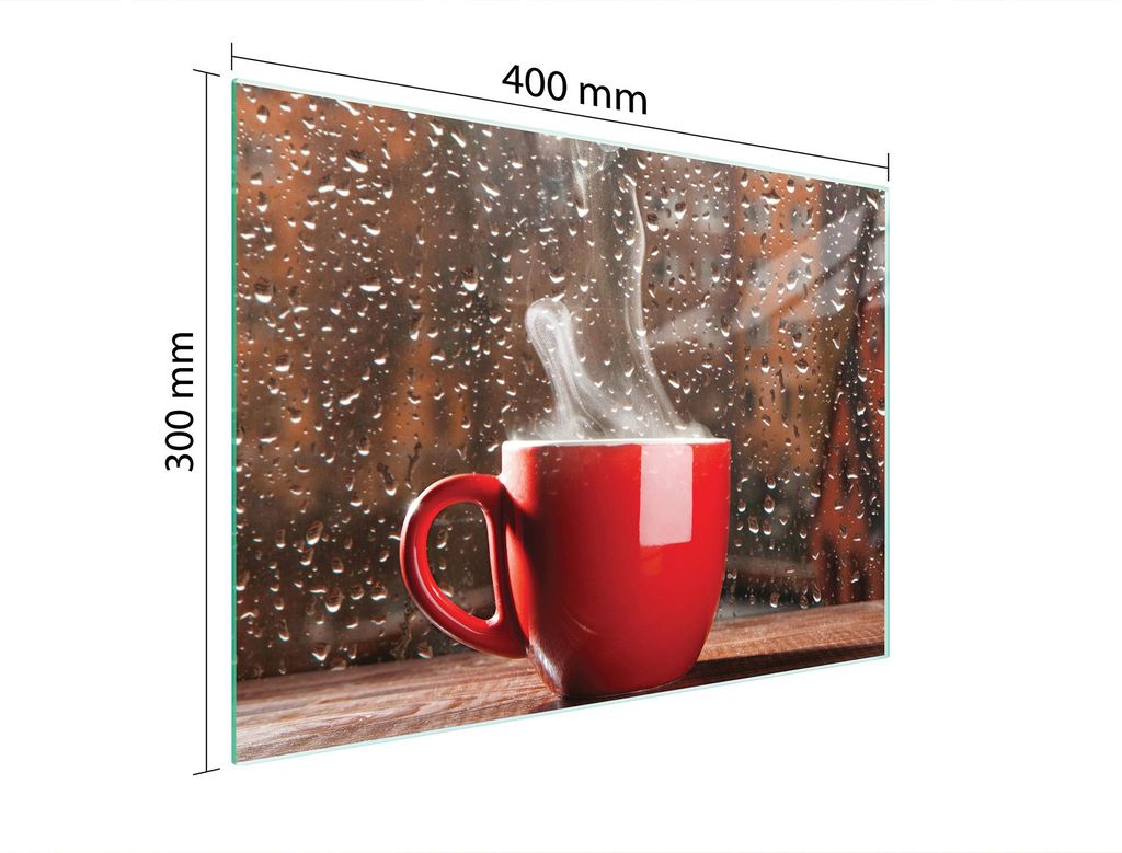 Schneidebrett Herdabdeckplatte Multiglasschneidplatte 40x30 cm Kaffee Rot