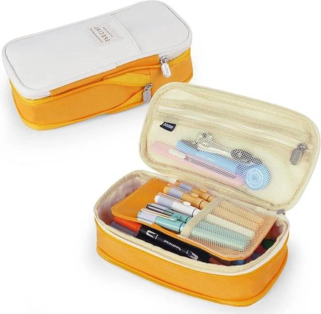 Trousse à crayons triple compartiment pour fournitures scolaires