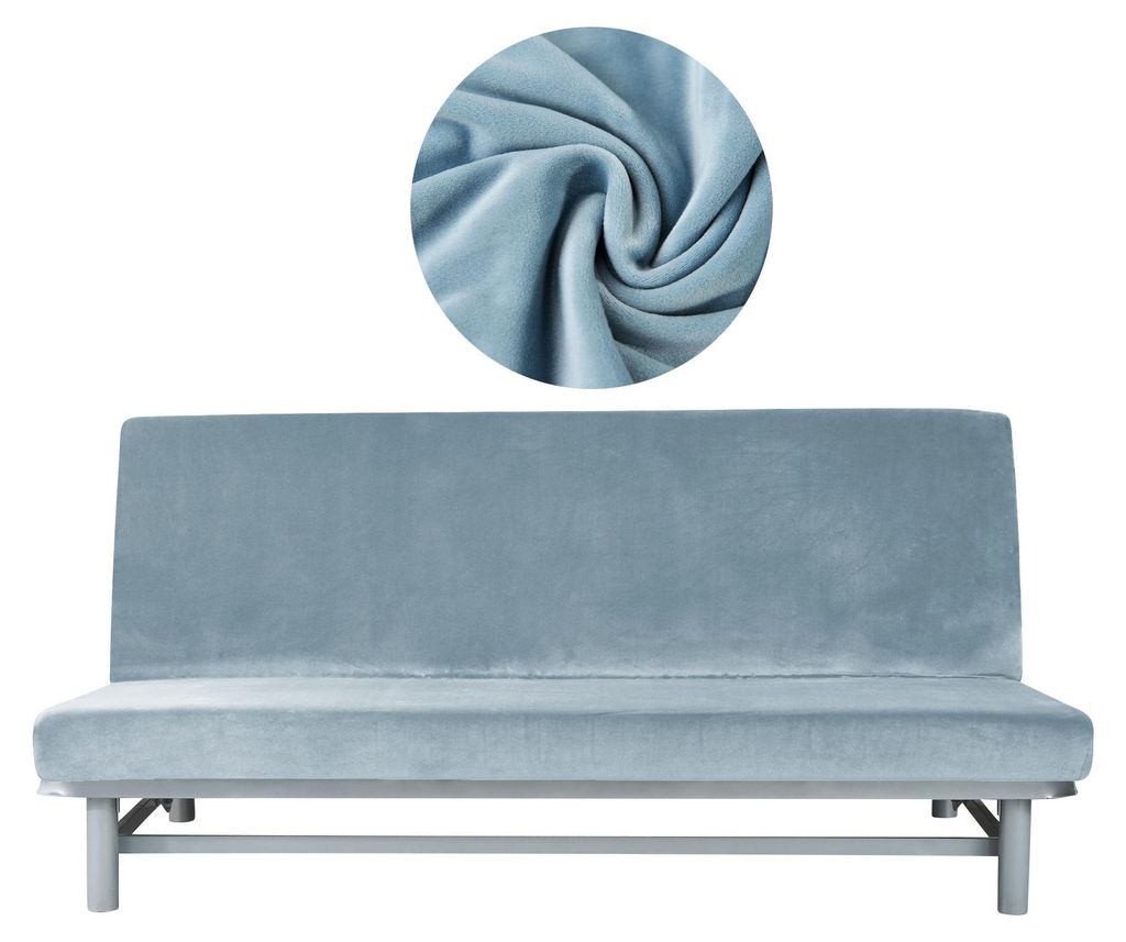 Elastischer Velours-Bezug für Schlafsofa / Couch 190–210 cm Produktbild 