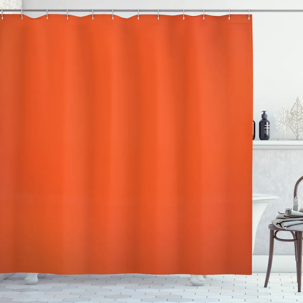 ABAKUHAUS Tenda da doccia arancione, stile retrò bohémien etnico, impermeabile, inclusi 12 anelli, resistente a batteri e muffe, 175 x 200 cm, arancione
