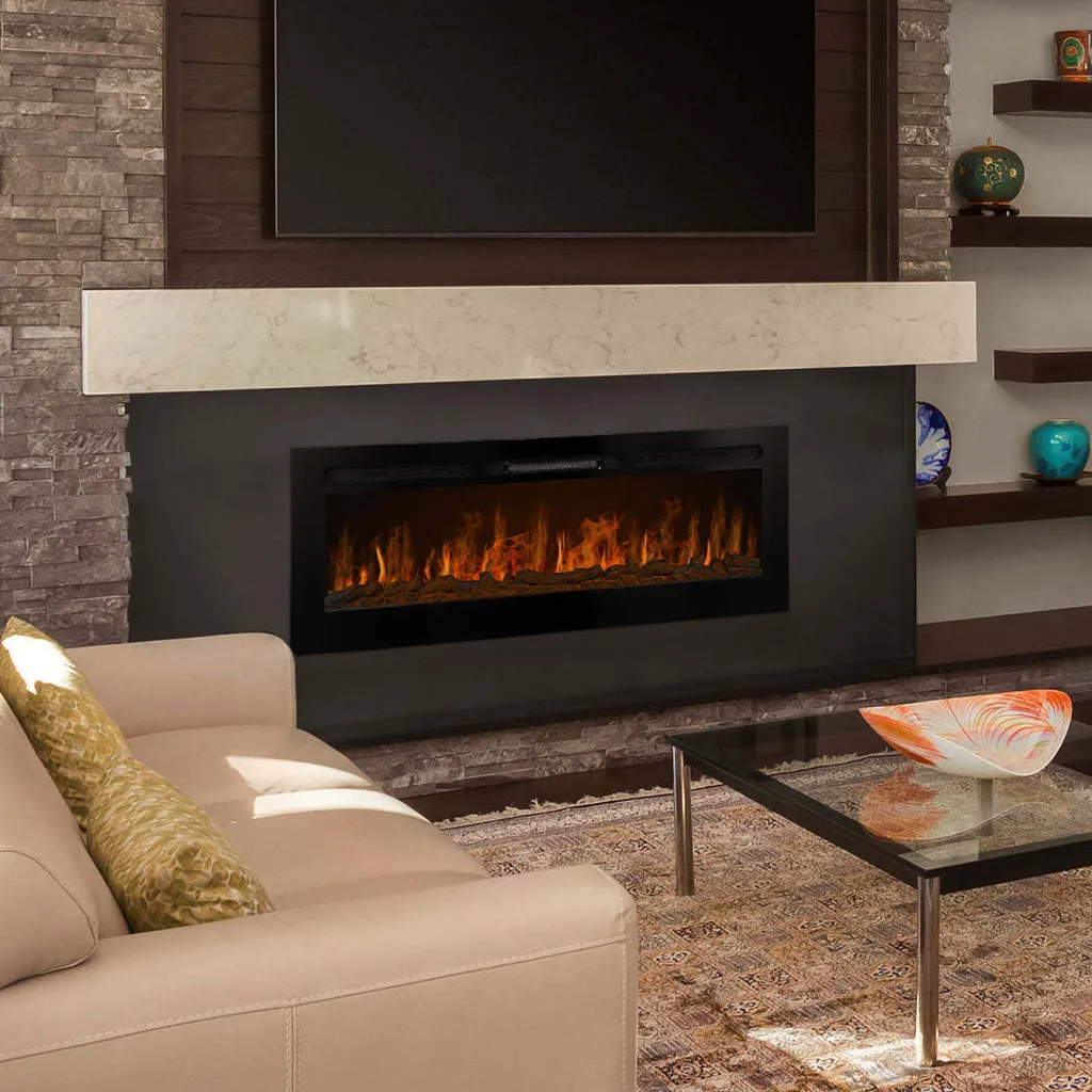 Cheminée électrique encastrable 127cm LED noire - Design Elite