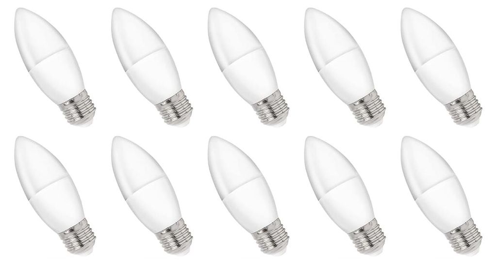 Spectrum LED-Kerzenbirne E27 4W - 230V - 320 Lumen - 3000K Warmweiß - Gemütliches Licht - Energieeffizient - 10 Stück