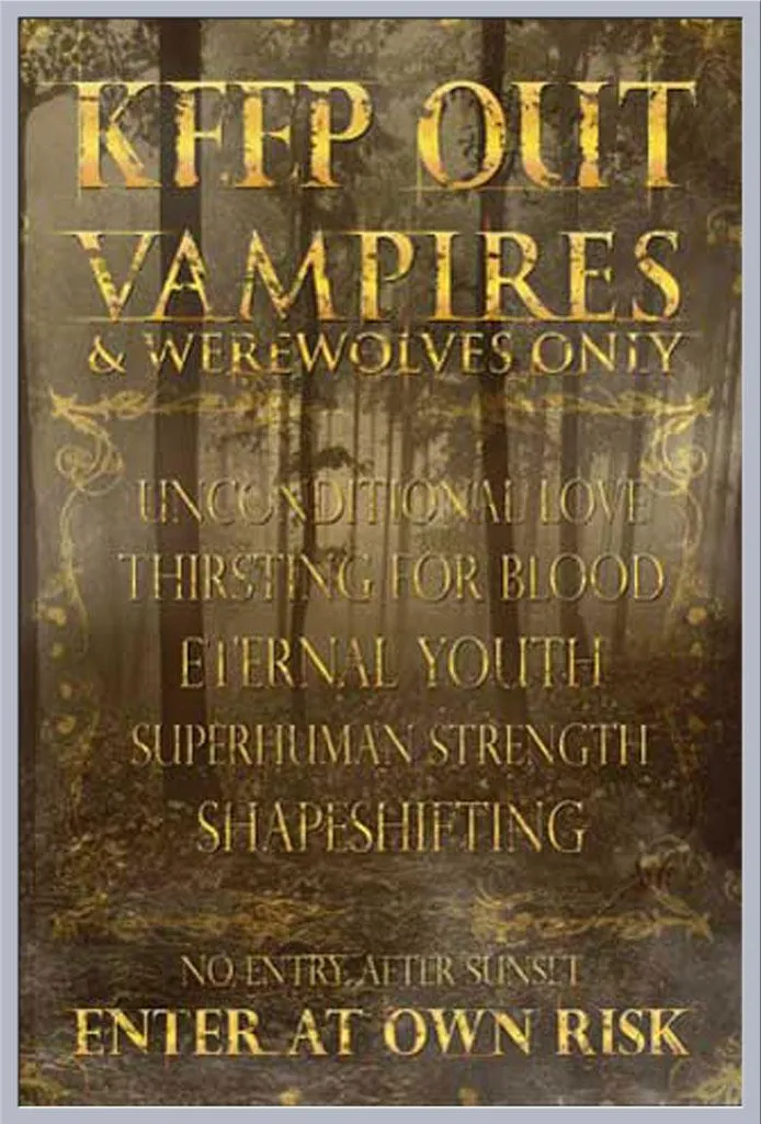 Cadre Photo Shinsuke avec Affiche Keep out Vampires Vitre Incassable