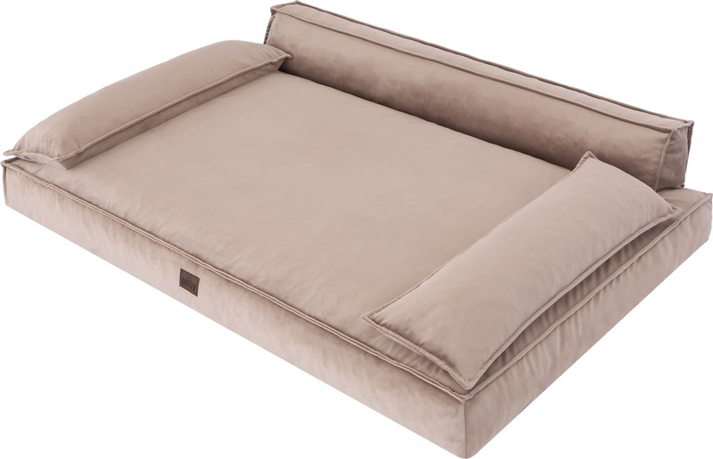 Hundebett CHAMPION ( 78 x 54 cm ) – robustes Samt Haustierbett mit abnehmbarem Bezug, waschbar & komfortabel – Doggy
