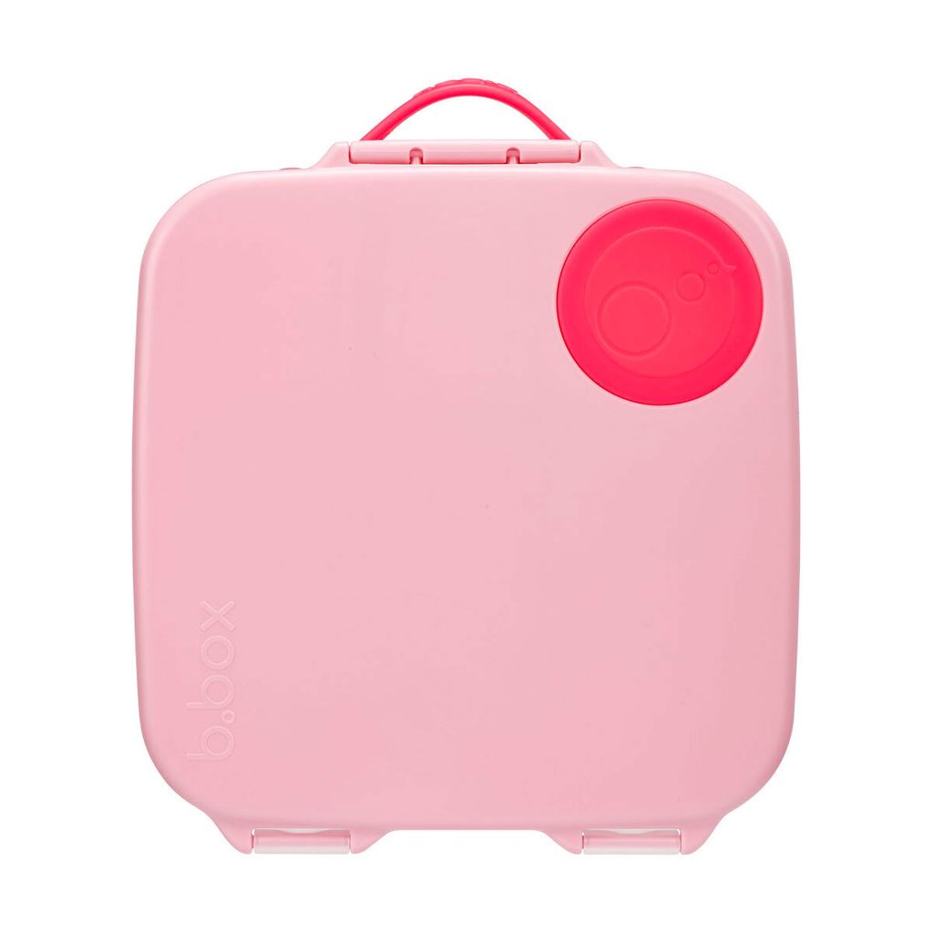 B.box Lunchbox für Kinder zur Schule – kompakte Lunchbox mit Fächern und Kühleinsatz, Flamingo Fizz