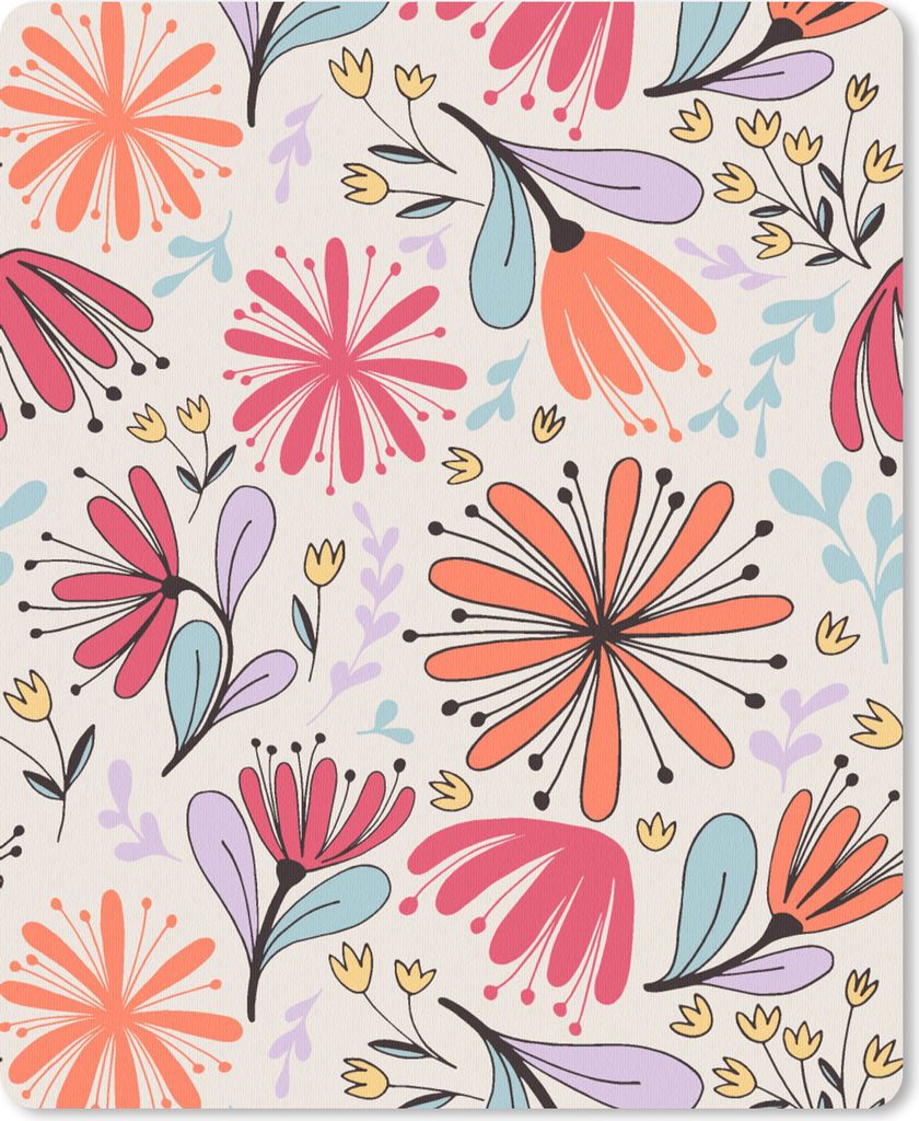 MuchoWow Mauspad Mousepad Blumen - Regenbogen - Design 19x23 cm - Mousepads - Maus Mat - Pad - Mausunterlage - Mauspads - Spielen