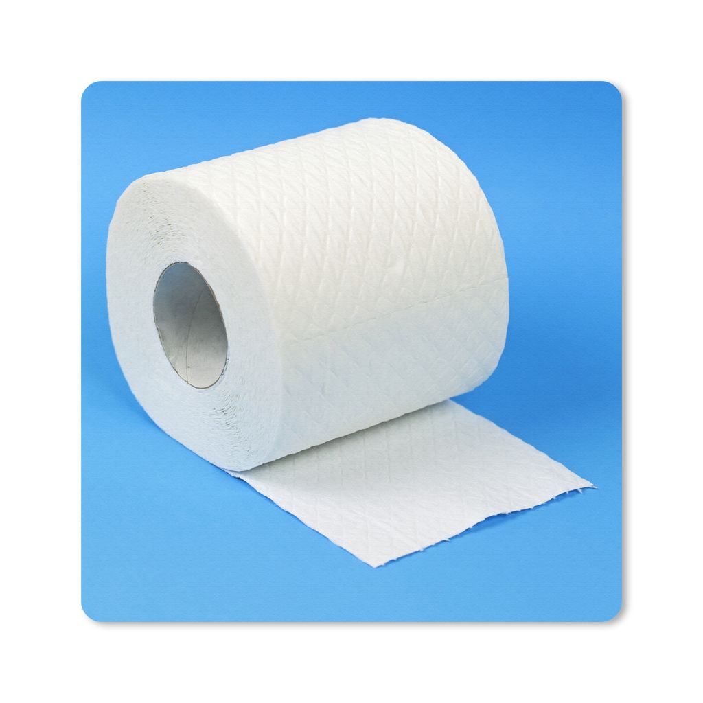 MuchoWow Mauspad Mousepad Toilettenpapier auf blau 20x20 cm - Mousepads - Maus Mat - Pad - Mausunterlage - Desk Mat - Bureauartikeln