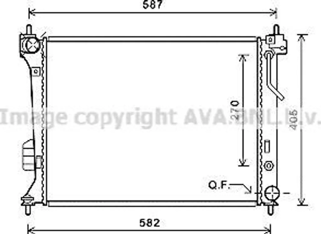 Radiateur moteur haute performance AVA HY2428 compatible Hyundai i20