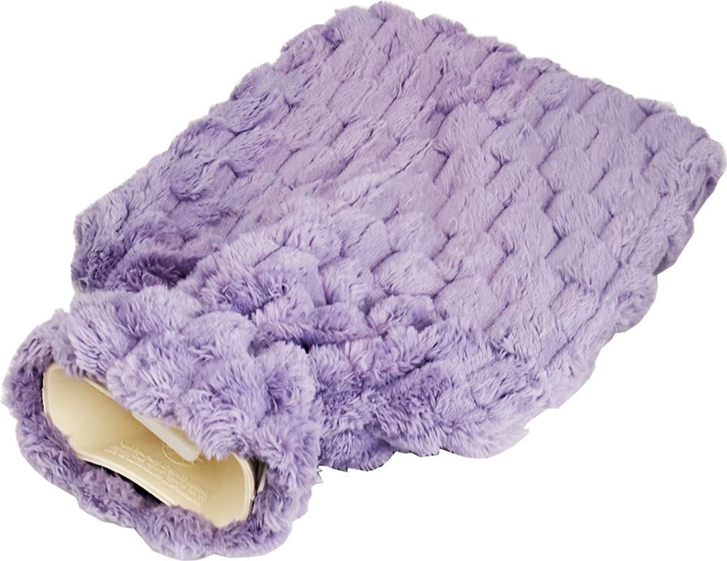 Wärmflasche Bettflasche Wärmkissen Plüschbezug 1,5L 31x20cm Lila